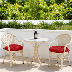 idee-home cushion tied on bistro chair demonstrating stability during use