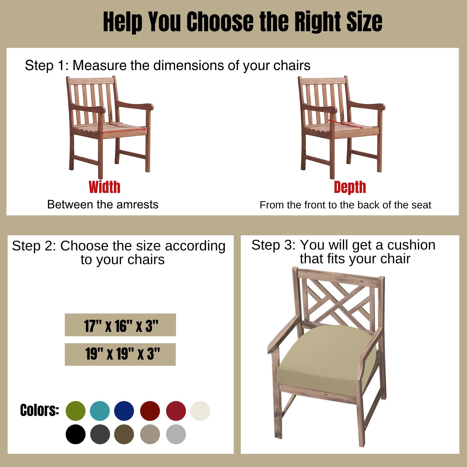 idee-home cushion ties fastened to patio chair to prevent slipping