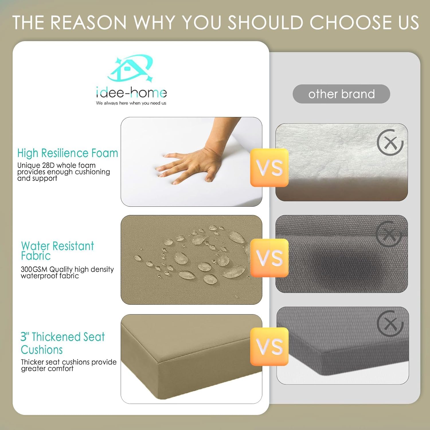 idee-home hidden zipper on cover for easy removal and quick cleaning