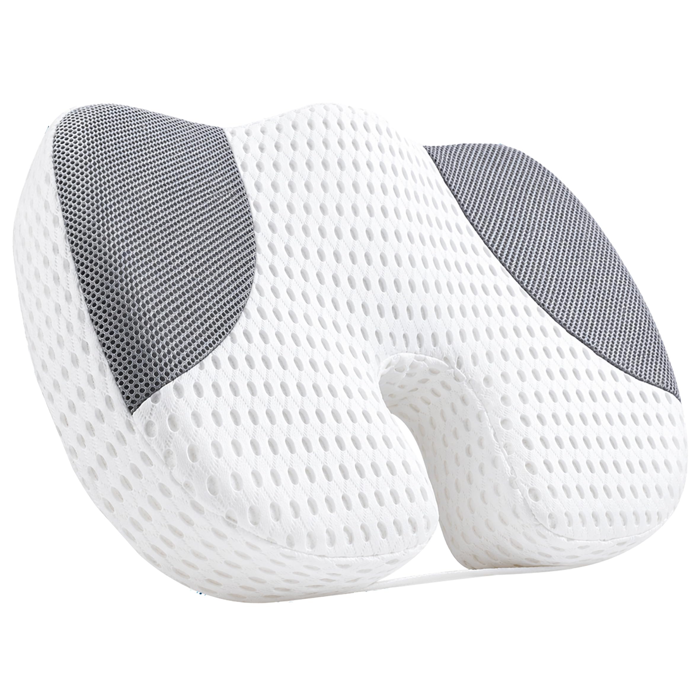 Idle Hippo booster seat front view showing ergonomic U-shape and height benefit