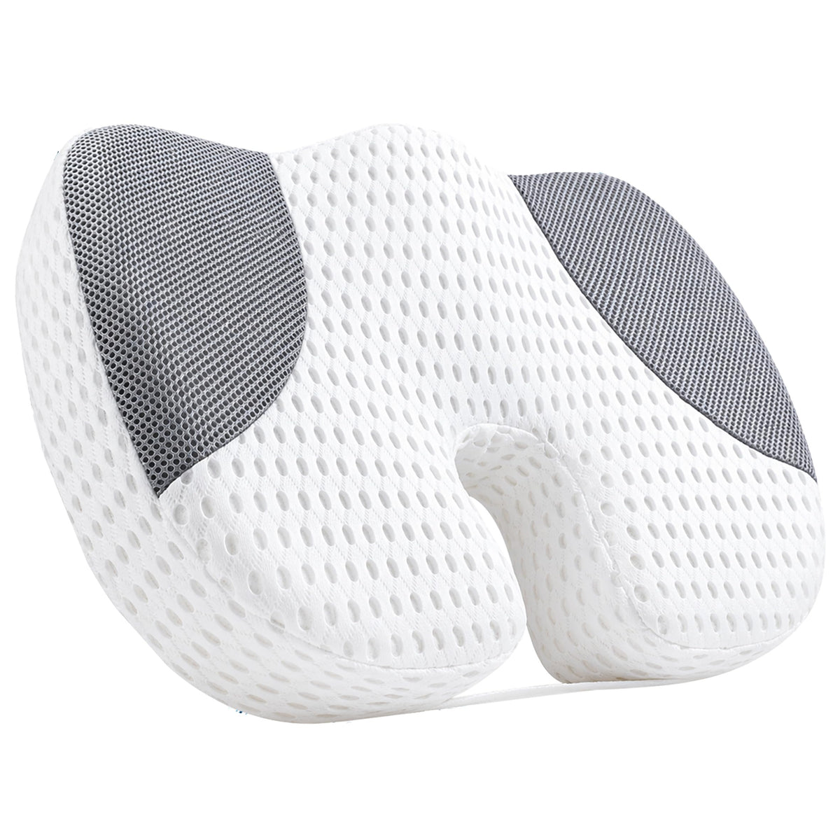 Idle Hippo booster seat front view showing ergonomic U-shape and height benefit