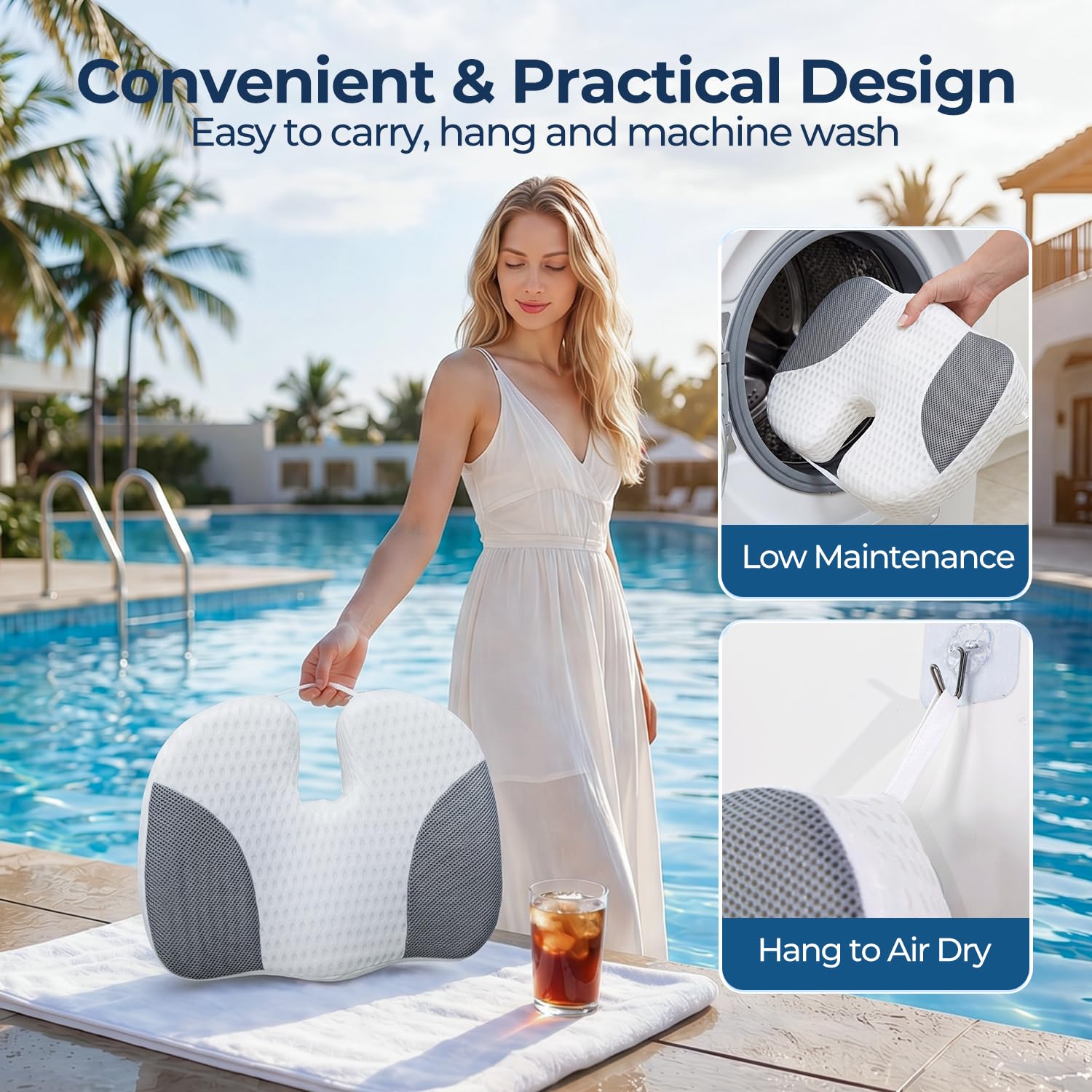 Idle Hippo built-in handle hanging to dry for easy storage and care