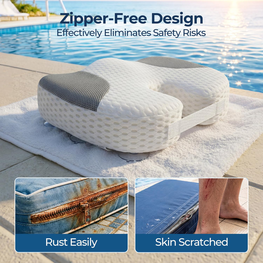 Idle Hippo booster seat next to hand showing compact size and portability