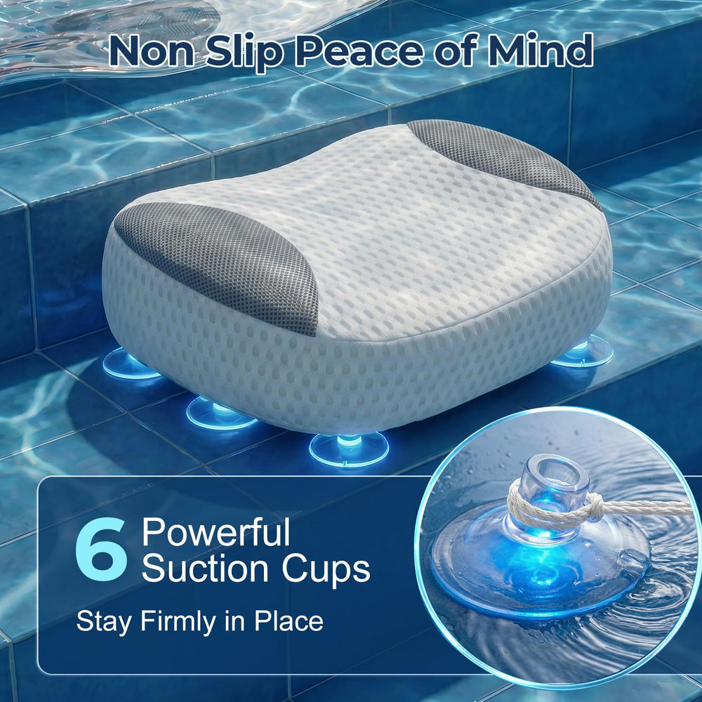 Idle Hippo booster seat in hot tub with adult seated for better view