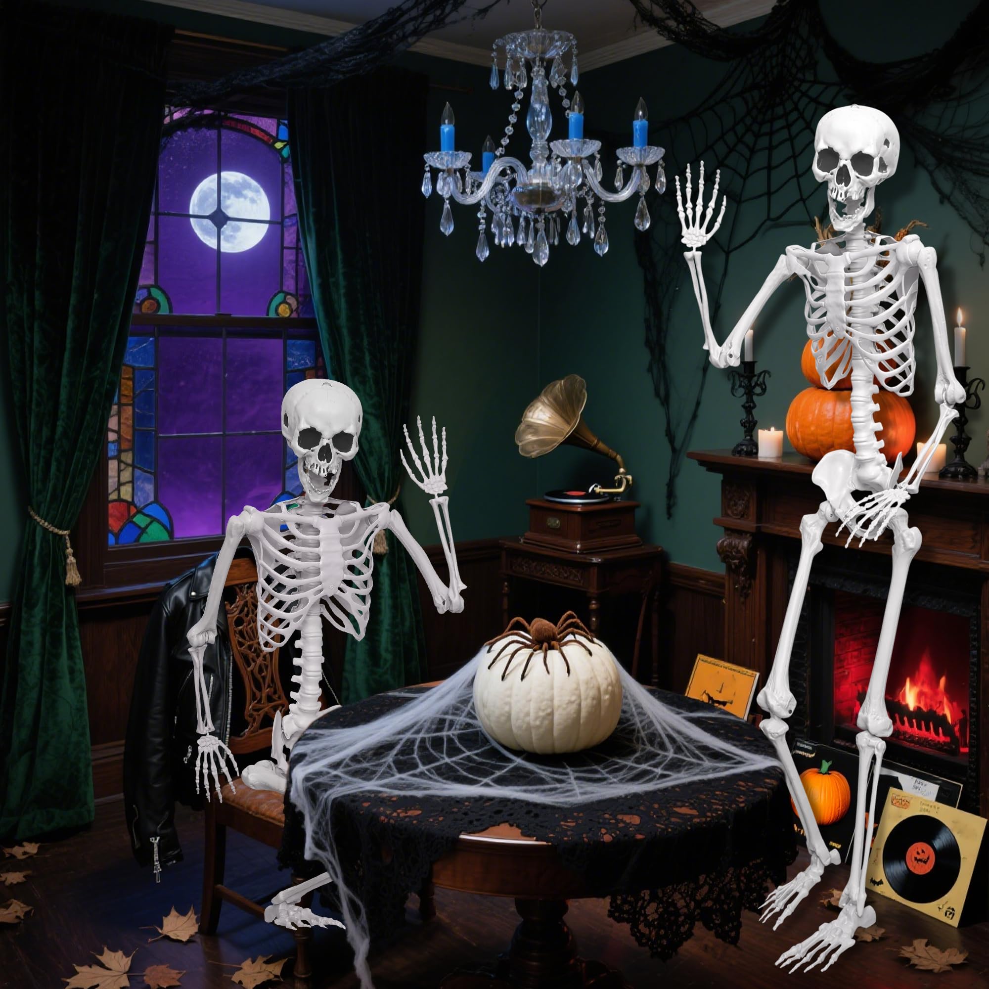 IDMOP skeleton in party scene adding spooky atmosphere to seasonal gatherings