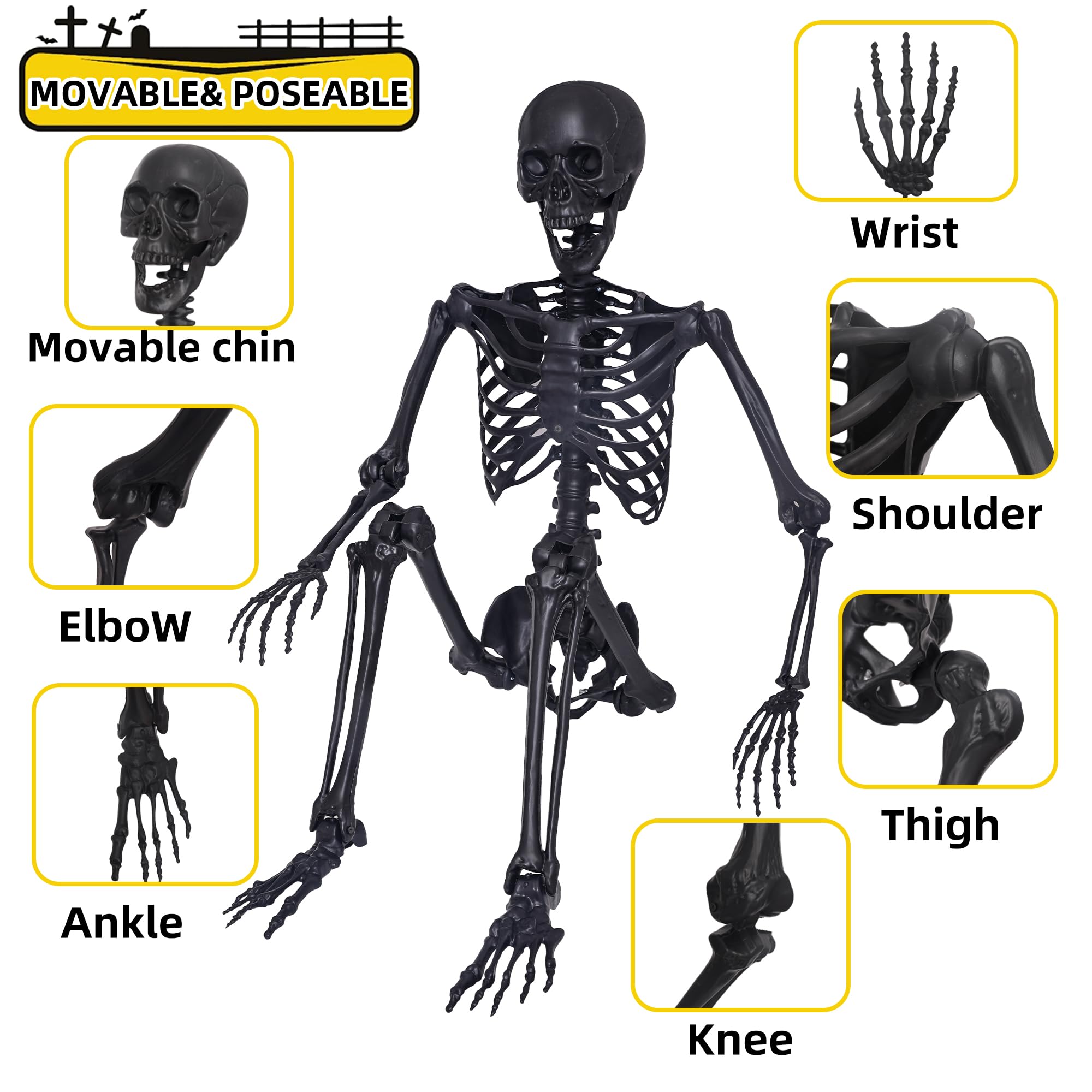 IDMOP skeleton seated on porch illustrating easy staging and curb appeal