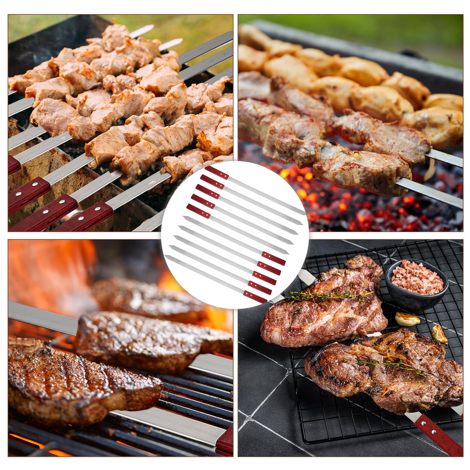 Idong skewer next to hand showing 23.6 inch length for larger batches