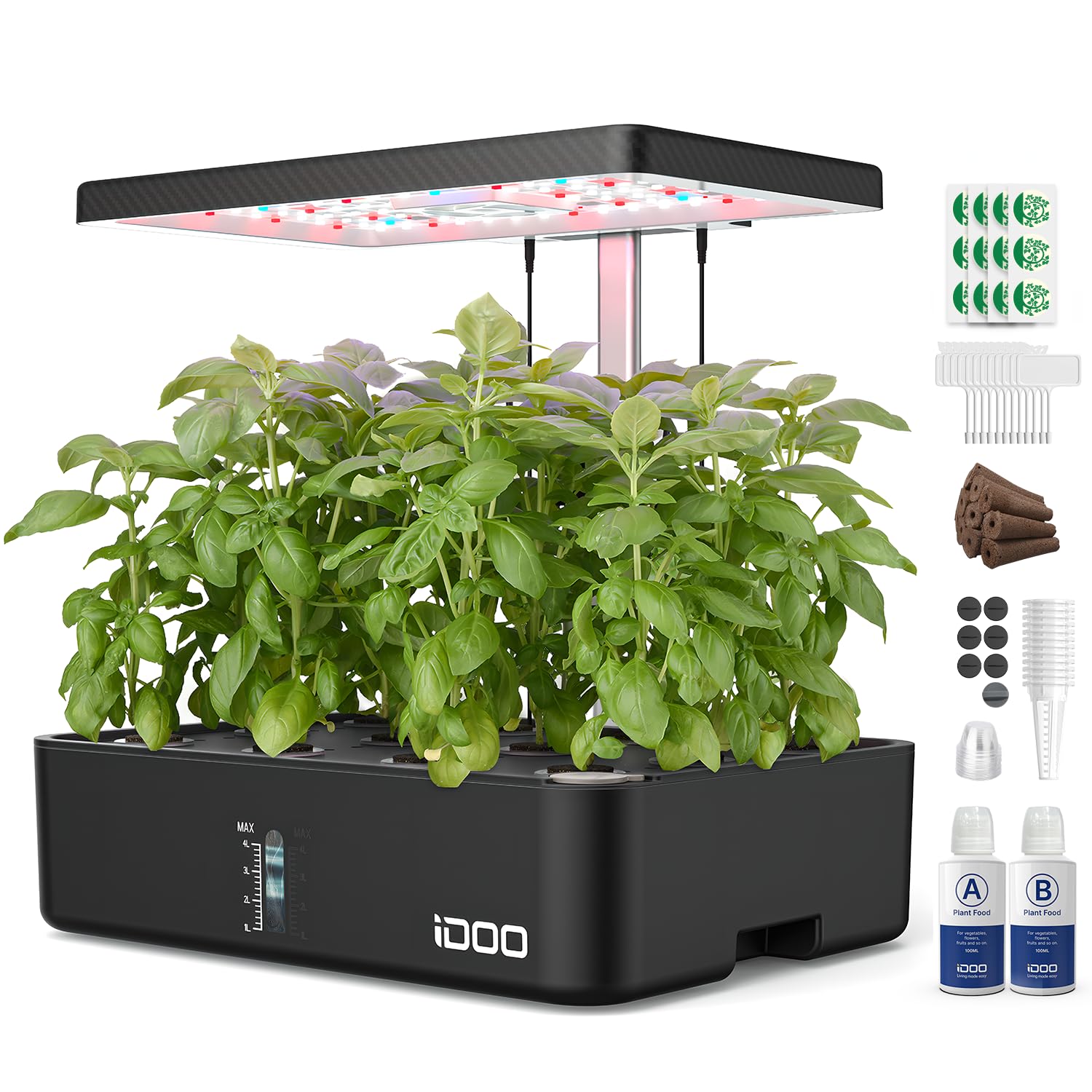 iDOO front view shows full 12-pod kit and compact footprint benefit