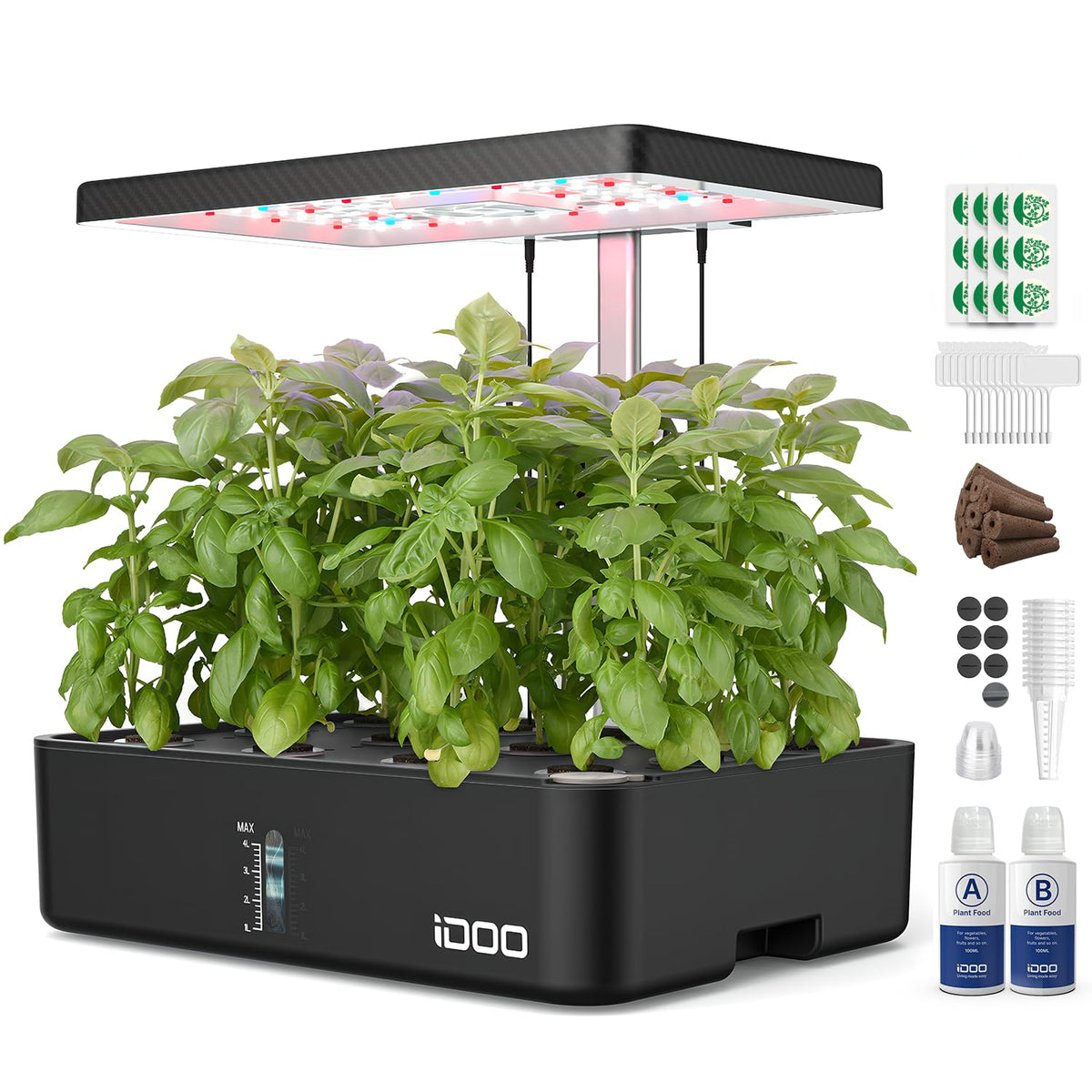 iDOO front view shows full 12-pod kit and compact footprint benefit
