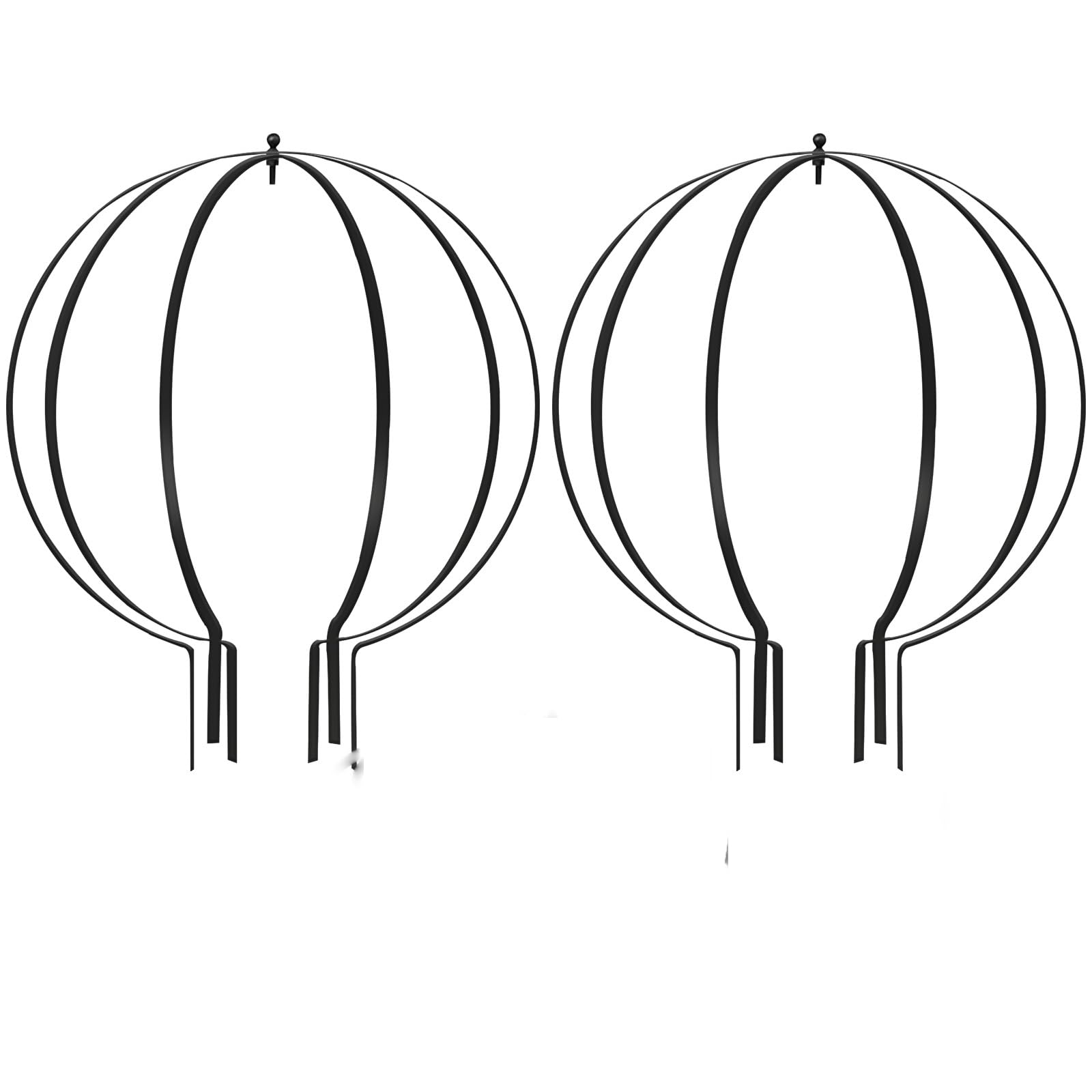IDUNSEED front view of two circle trellises showing decorative shape and support