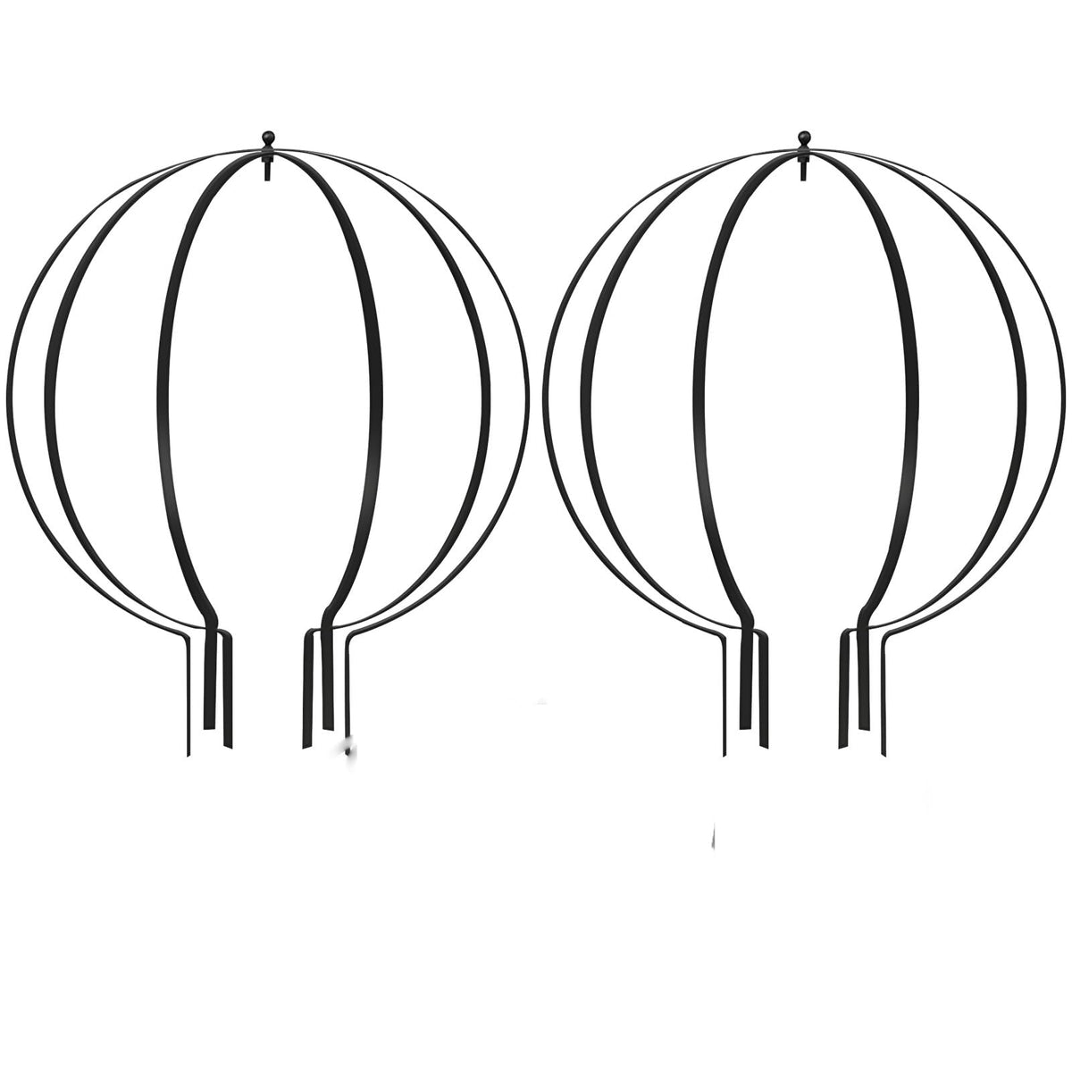 IDUNSEED front view of two circle trellises showing decorative shape and support