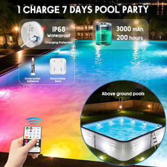 idyl light submerged in pool at night creating vibrant atmosphere