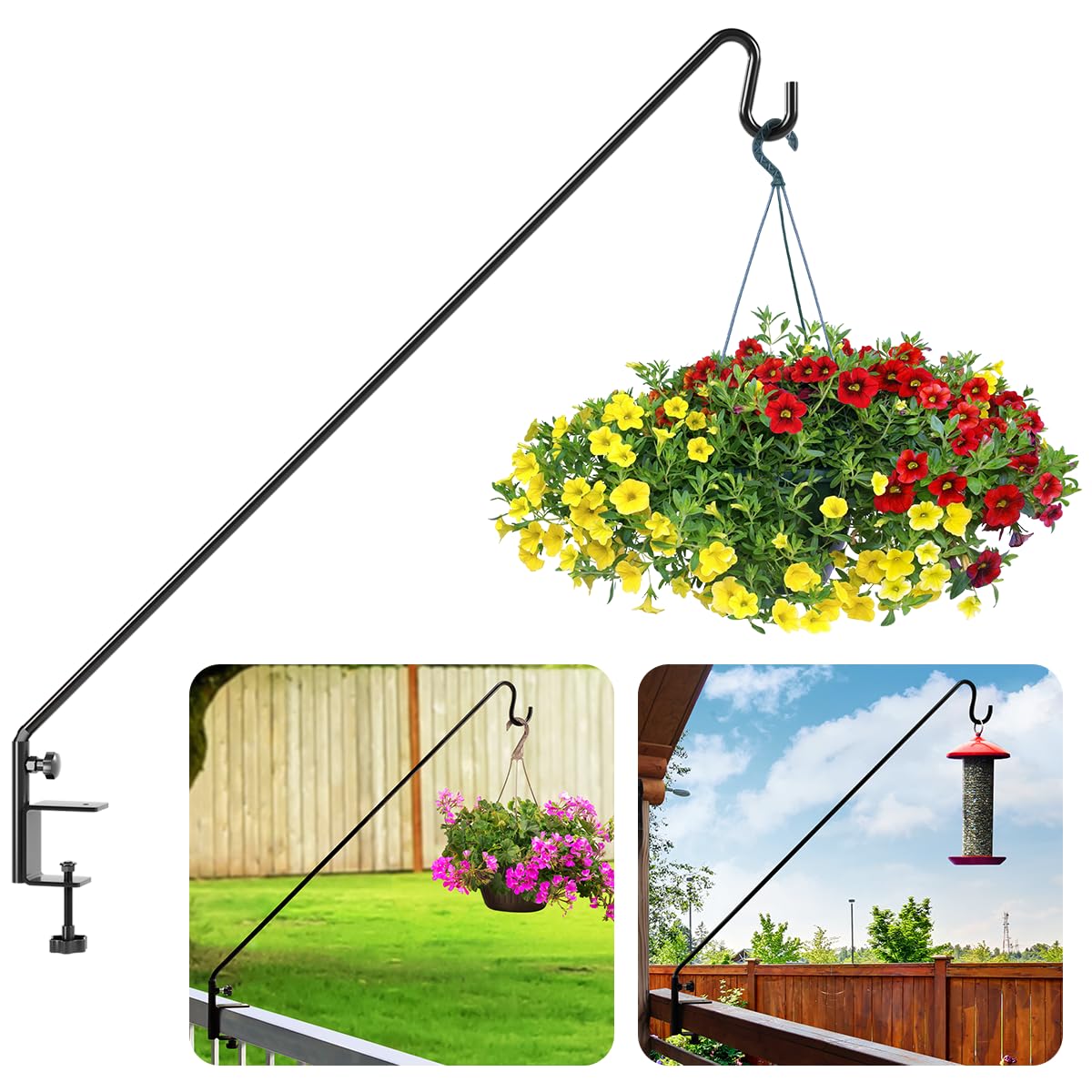 IDZO front view of 43 inch deck hanger showing elegant profile and clamp benefit