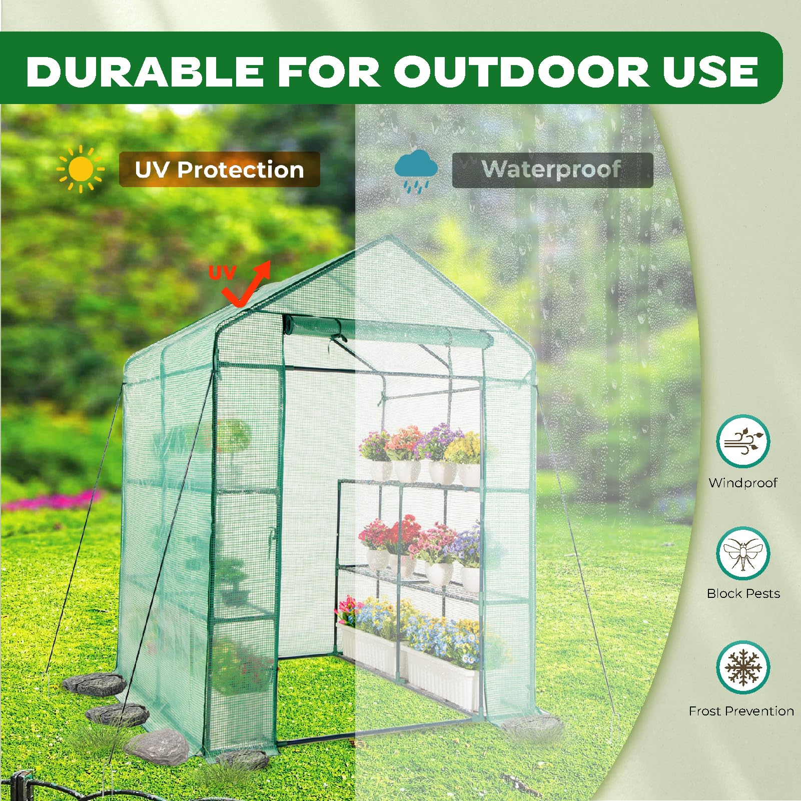 IDZO greenhouse in backyard showing seasonal protection benefit