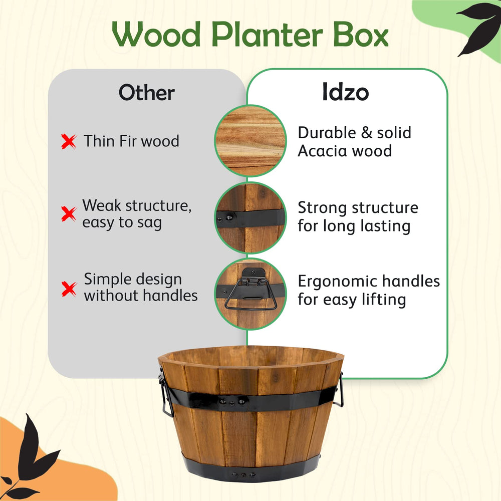 IDZO detailed shot of metal bands reinforcing planter for long-lasting stability