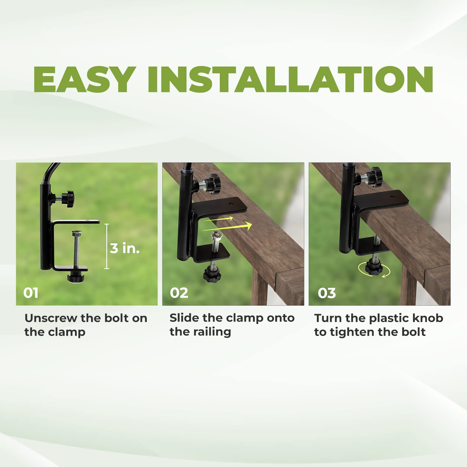 IDZO mounted hanger with hanging plant in lifestyle setting enhancing deck decor benefit
