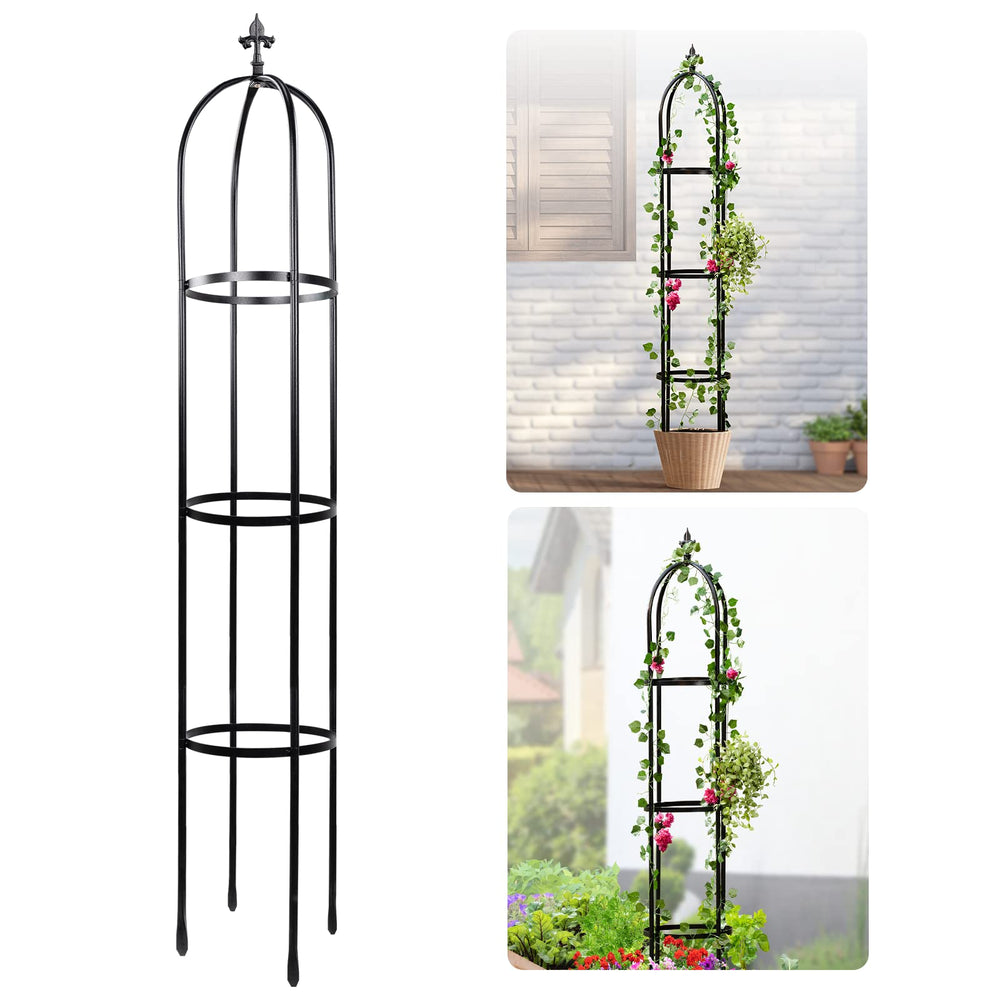 IDZO obelisk front view showing elegant black stone-look finish and structure benefit