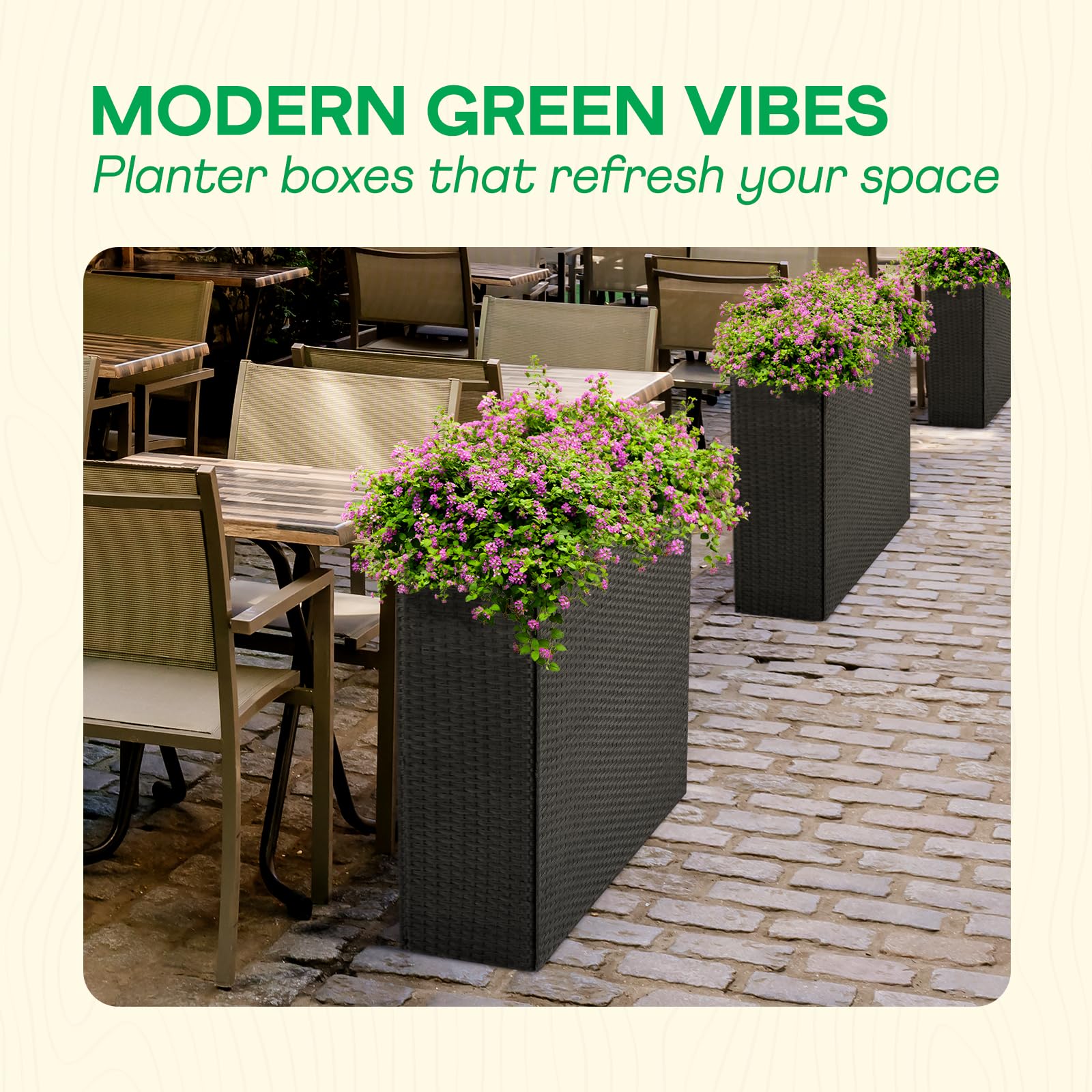IDZO planter next to doorway to show 24-inch scale and placement benefit