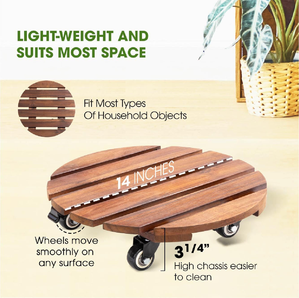 idzo 14-inch caddy with medium pot comparing scale to showcase proper fit and weight distribution benefit
