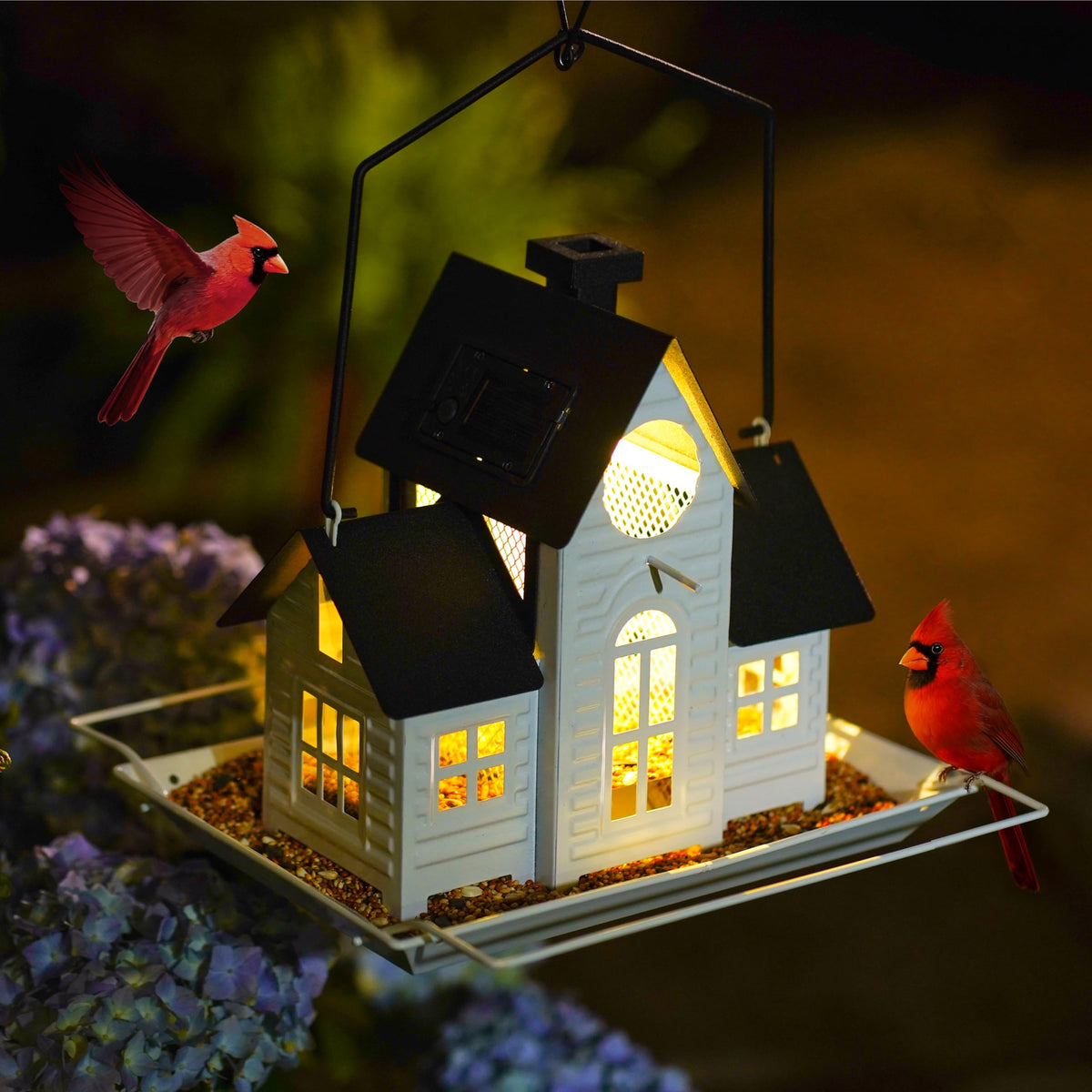iemahor front view hanging feeder showing weatherproof design and easy hang