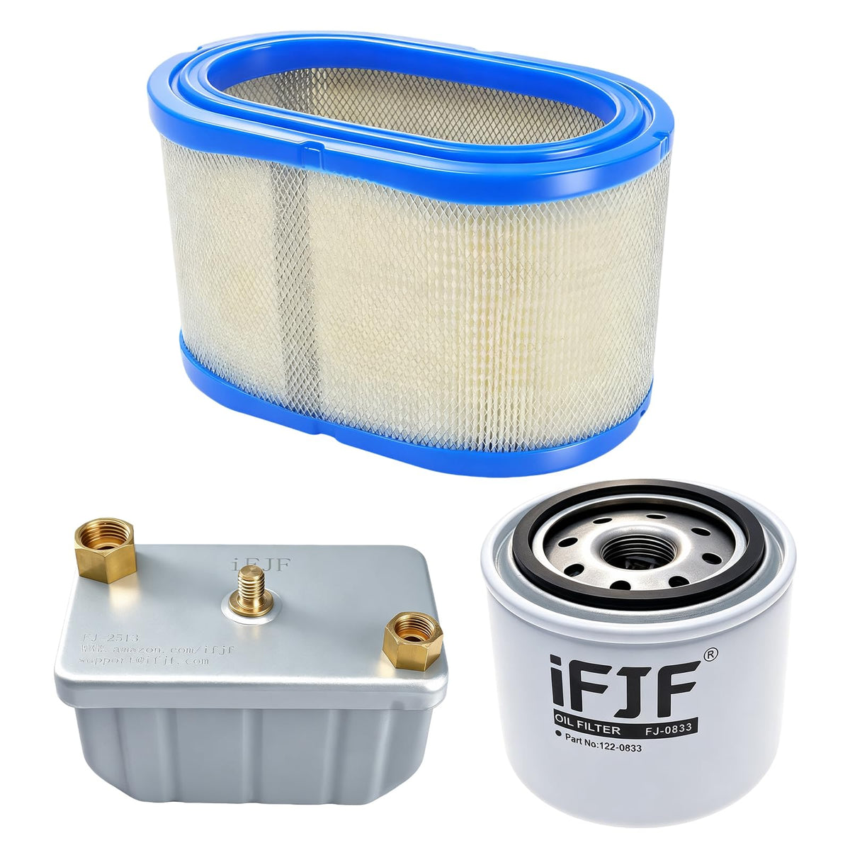 iFJF front view of complete filter kit showing all three components for quick identification