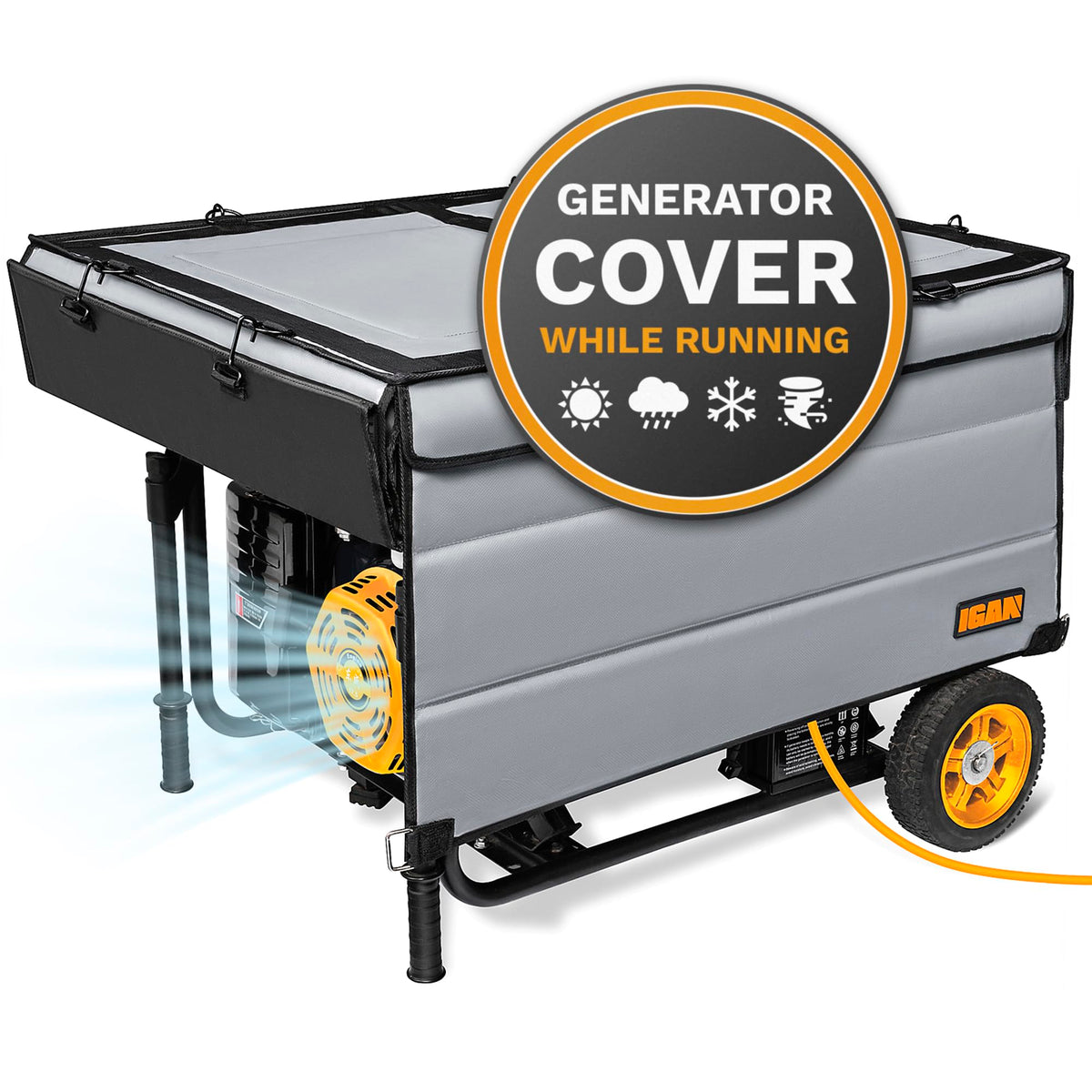 IGAN front view showing full generator coverage and weather protection
