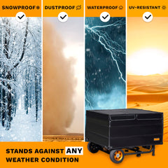 IGAN cover in use beside a house showing safe outdoor generator operation