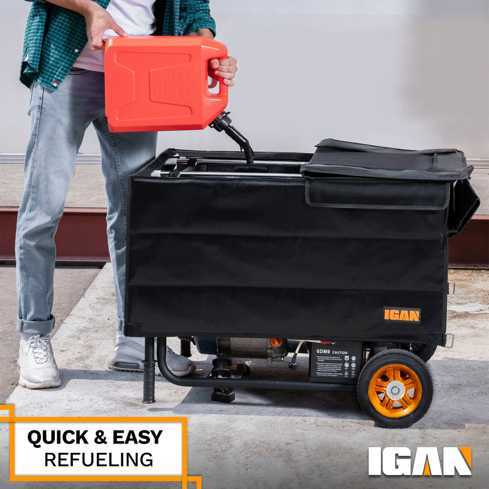 IGAN beside a generator for size comparison and correct fit guidance