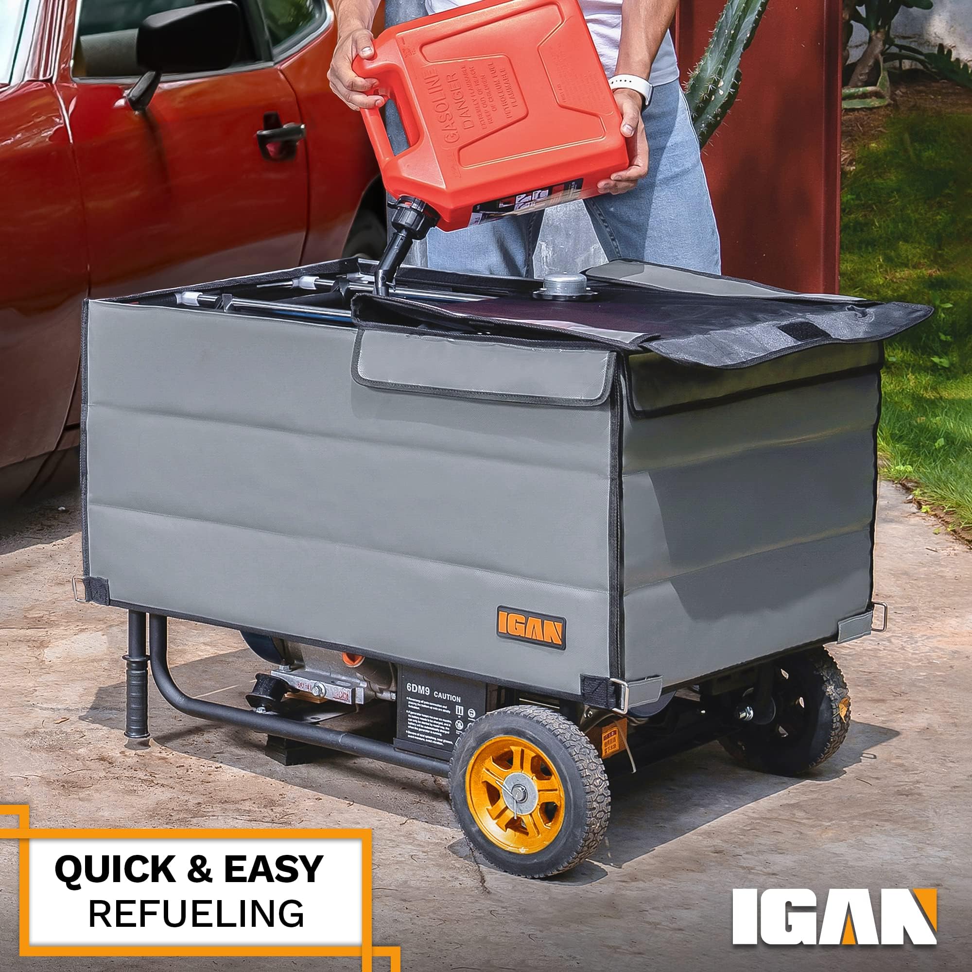 IGAN scale comparison beside a standard portable generator for fit clarity