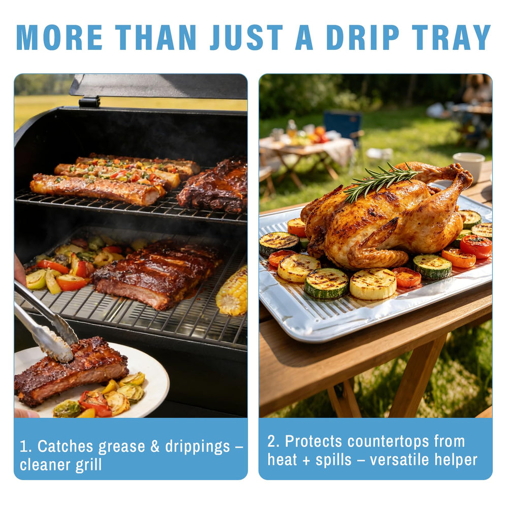 Igaper liners in an outdoor grill scene reducing cleanup after smoking