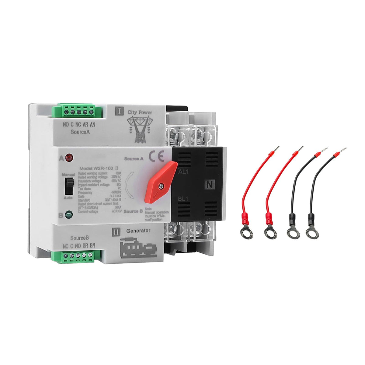 IGEYAPA front panel showing compact 100A ATS for reliable fast switching