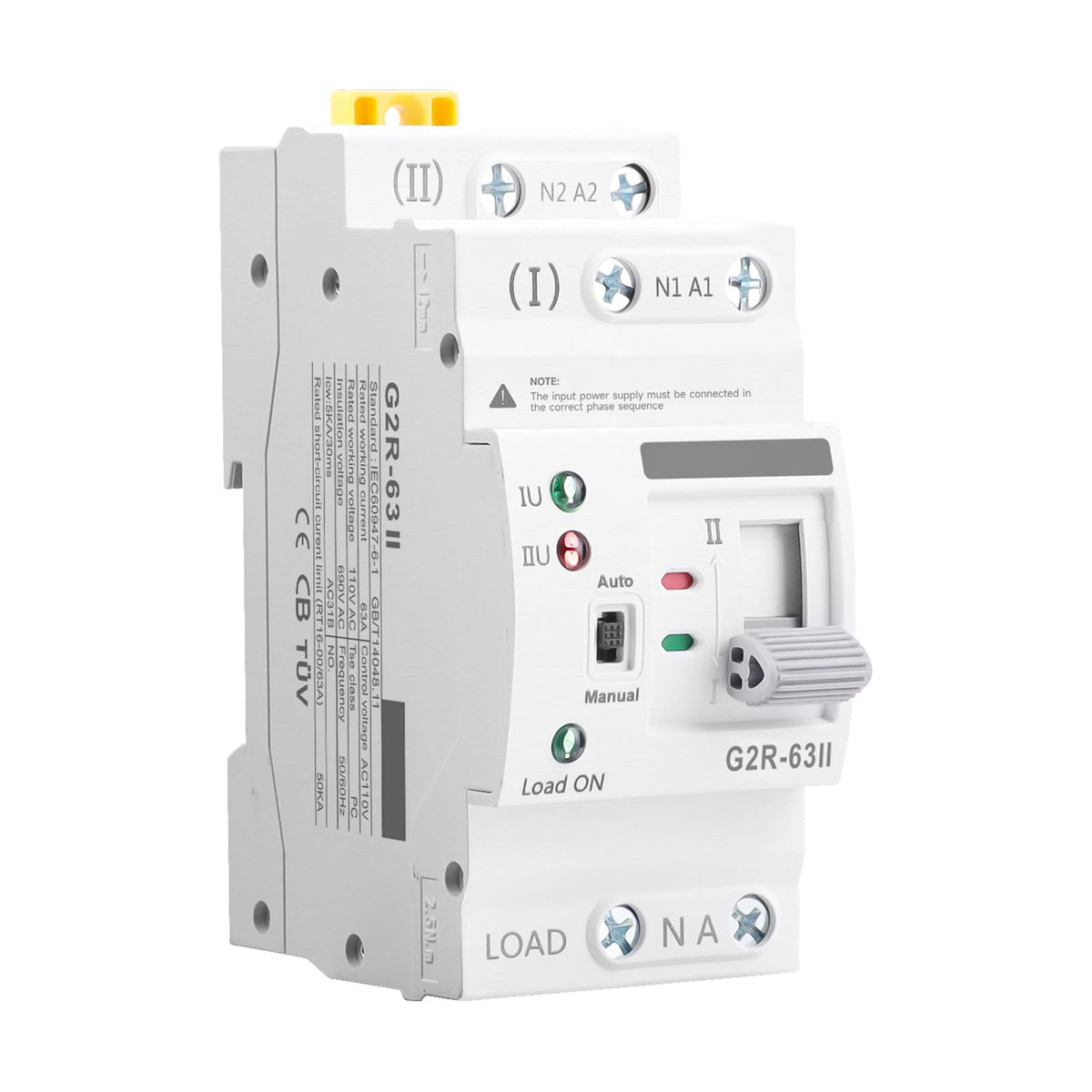 IGEYAPA front view of compact ATS showing neat terminals and sturdy housing benefit quick identification