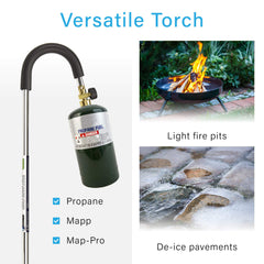 IGNIGHTER connected to propane canister showing quick setup benefit