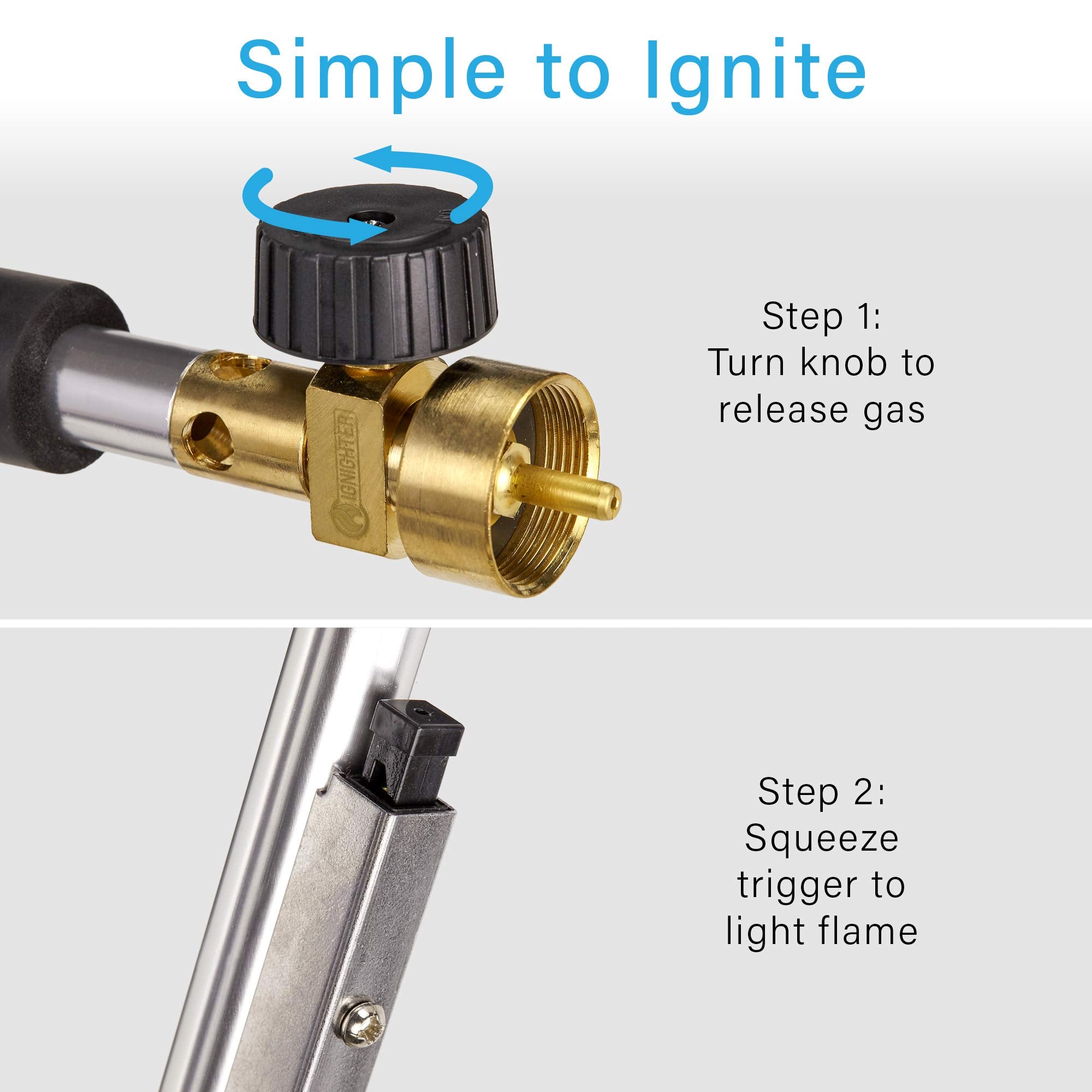 IGNIGHTER trigger and foam grip detail offering ergonomic comfort benefit