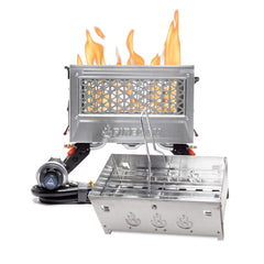 Ignik FireCan Deluxe front view showing compact portable fire pit and grill