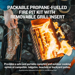 Ignik FireCan Deluxe mesh side detail revealing visible flames and improved heat transfer