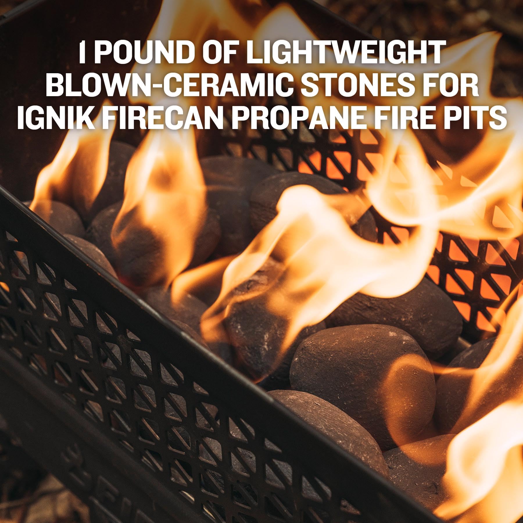 Ignik Moon Rocks close-up texture highlighting porous ceramic and better flame diffusion