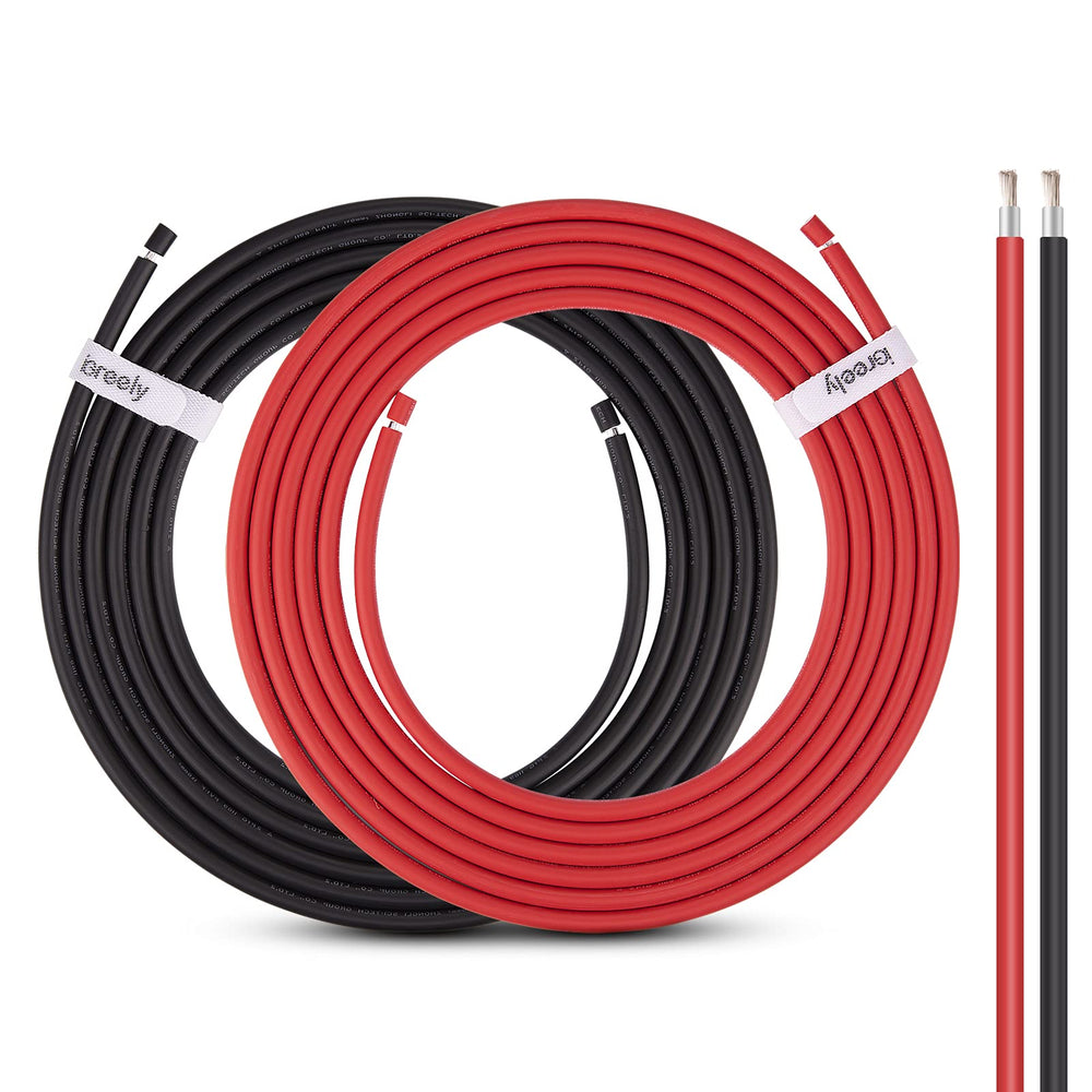 iGreely front view packaging showing twin 30ft 10AWG cables and clear labeling for easy selection
