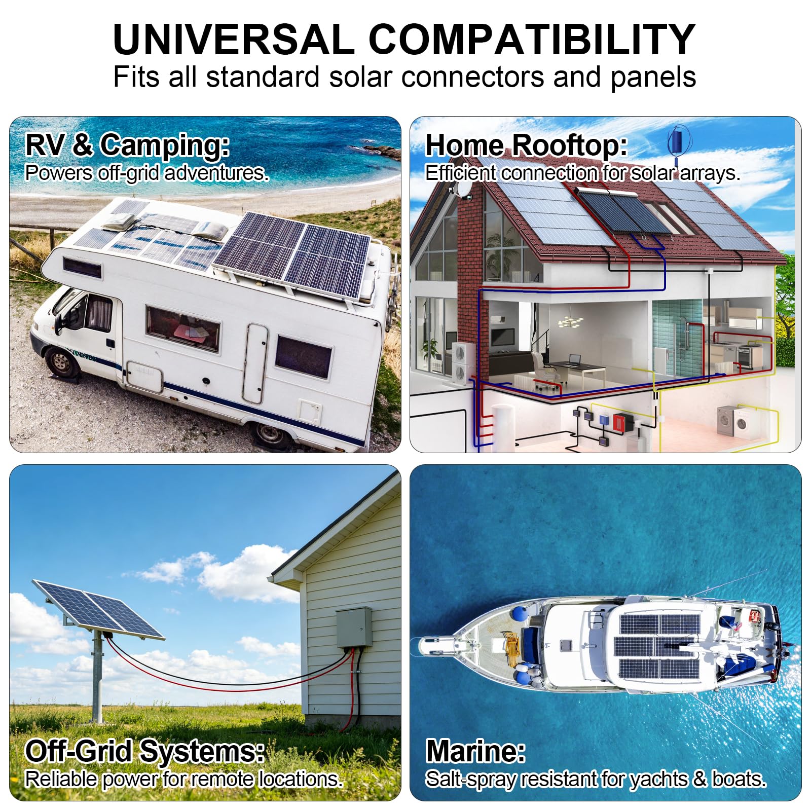 iGreely cable routed on boat and RV installation, flexible and weather resistant