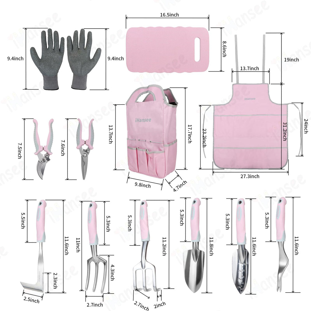 iHansee close-up of aluminum alloy blades and ergonomic handles for comfort