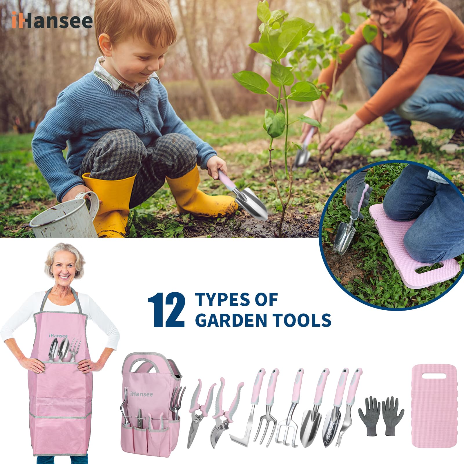 iHansee tools laid out to compare sizes and task-specific design