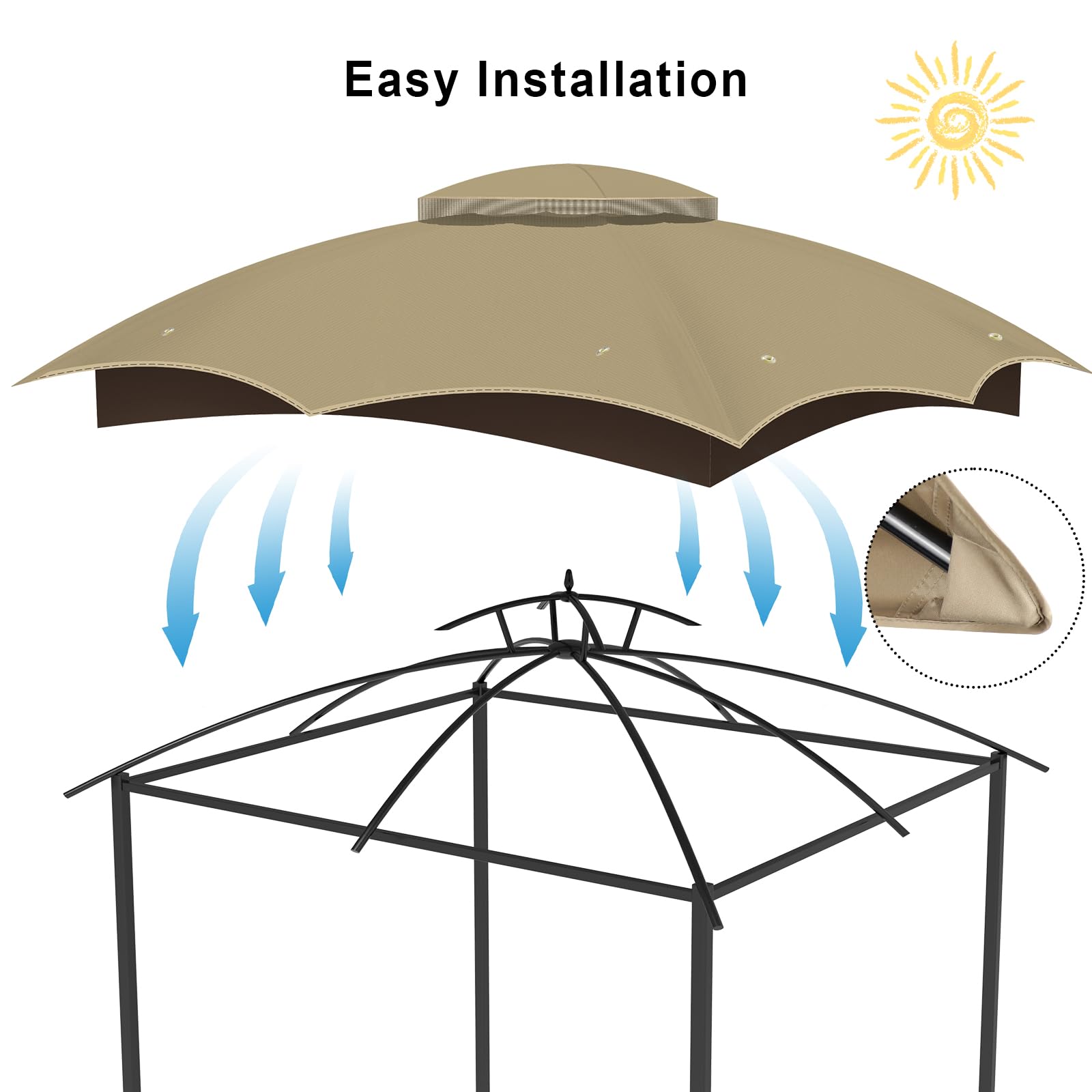 Iheqard double-tier vent view showing airflow and reduced wind lift benefit