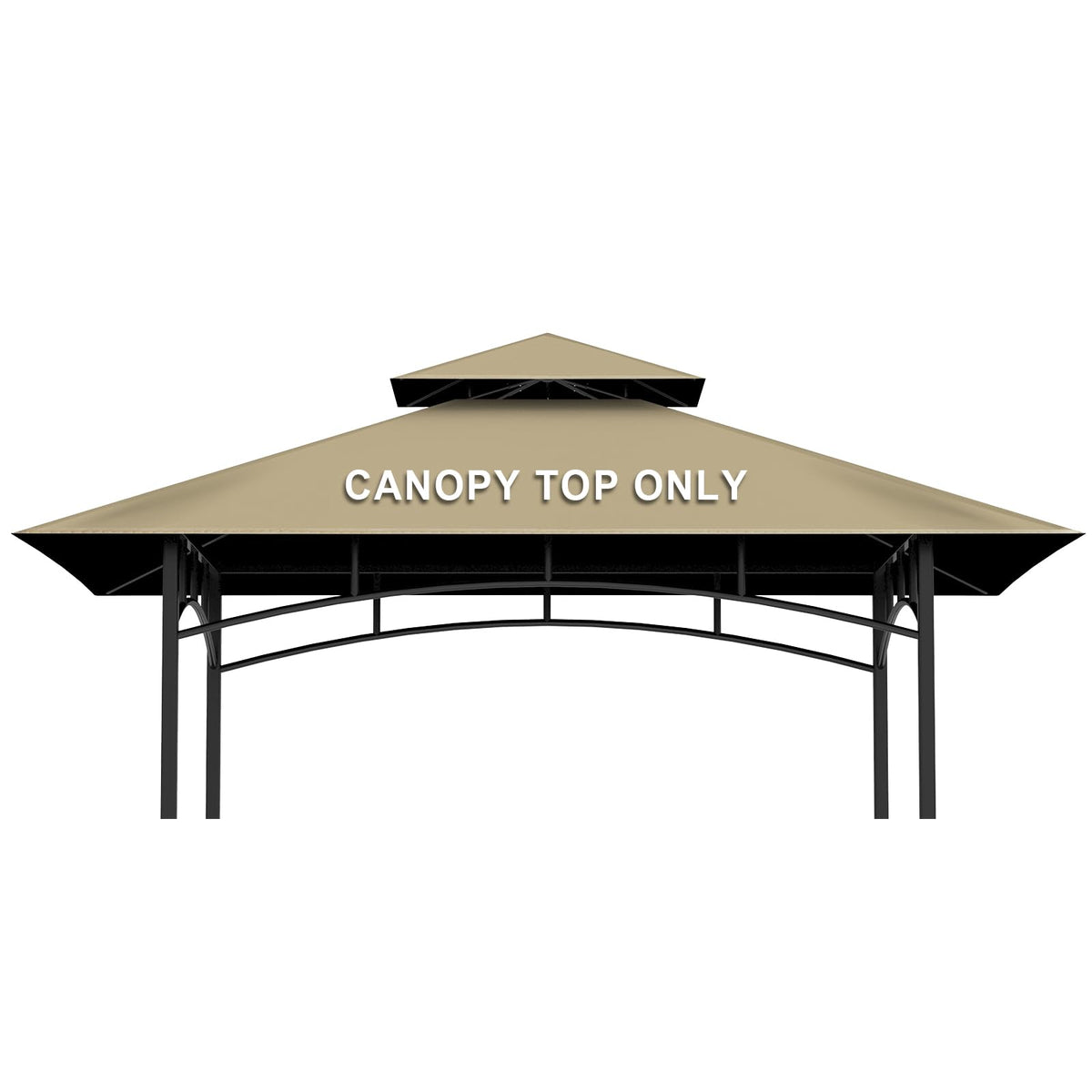 Iheqard front view canopy top showing khaki coverage and shelter benefit