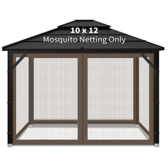 Iheqard front view of coffee gazebo netting showing complete coverage and curb appeal