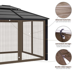 Iheqard gazebo netting in use over patio dining set for insect-free outdoor meals