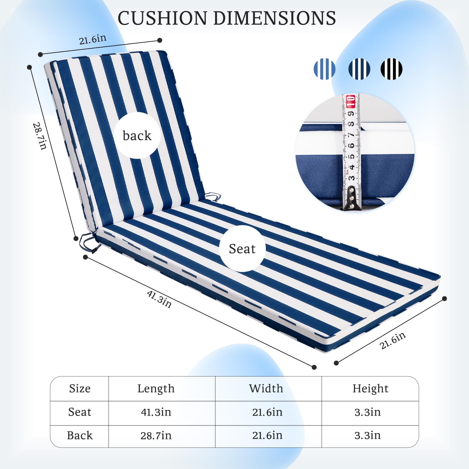 Iheqard cushion on poolside lounger demonstrating comfortable outdoor use