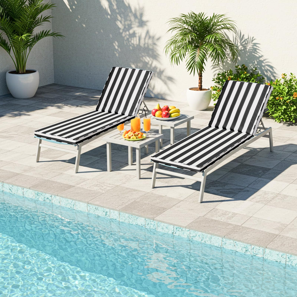 Iheqard styled on a patio chaise in a garden scene enhancing outdoor decor