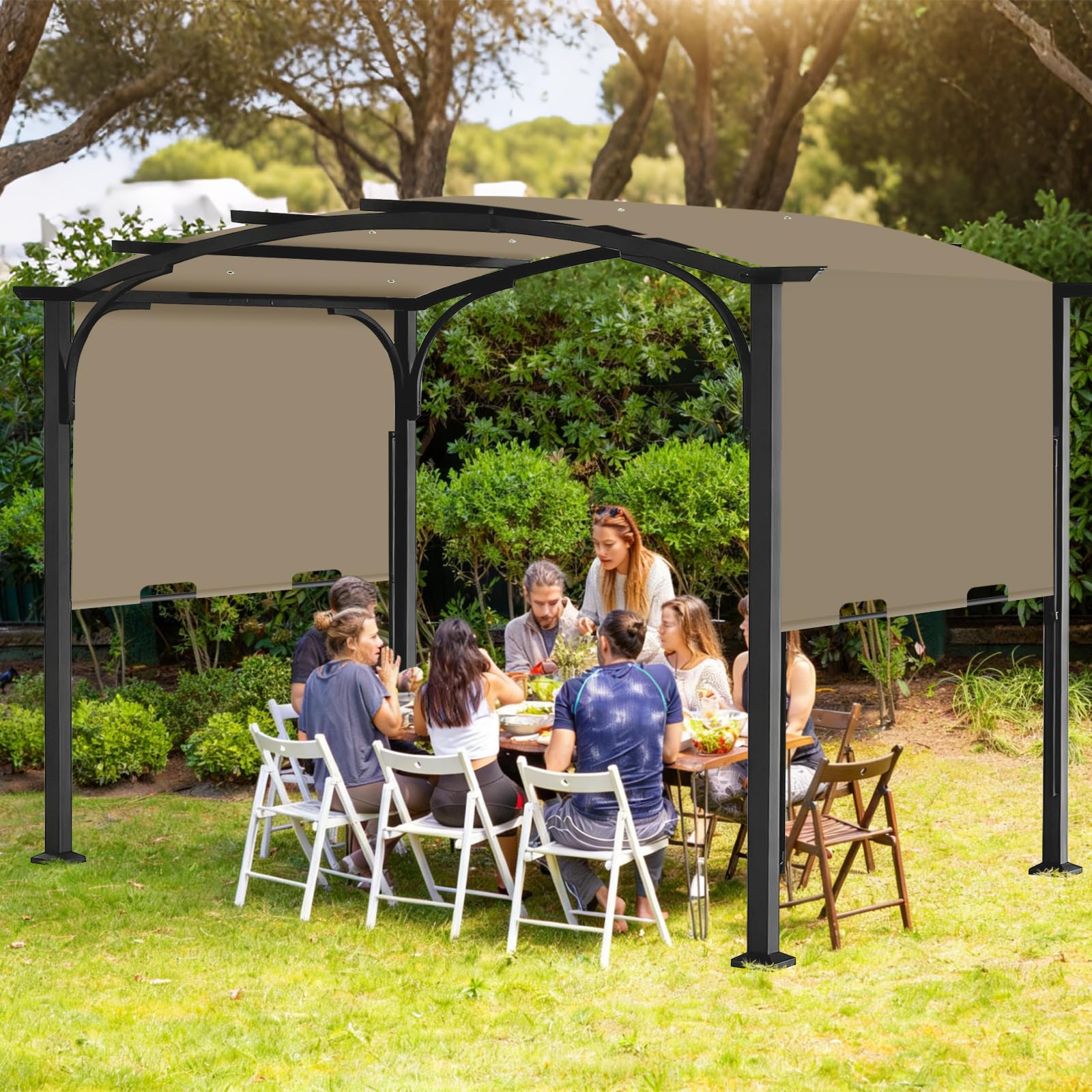 Iheqard shaded patio scene showing refreshed pergola enhancing outdoor living