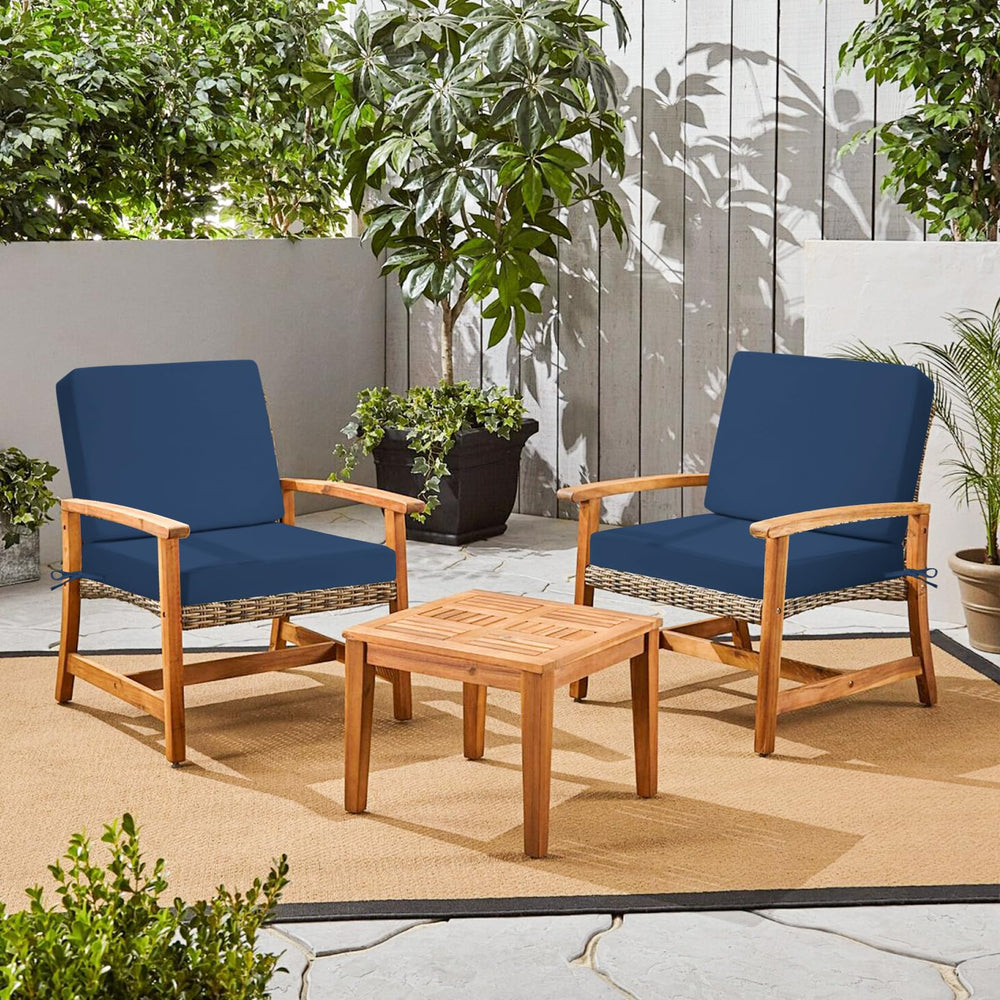 Iheqard cushion next to chair to show 22x22 size and correct scale for deep seats