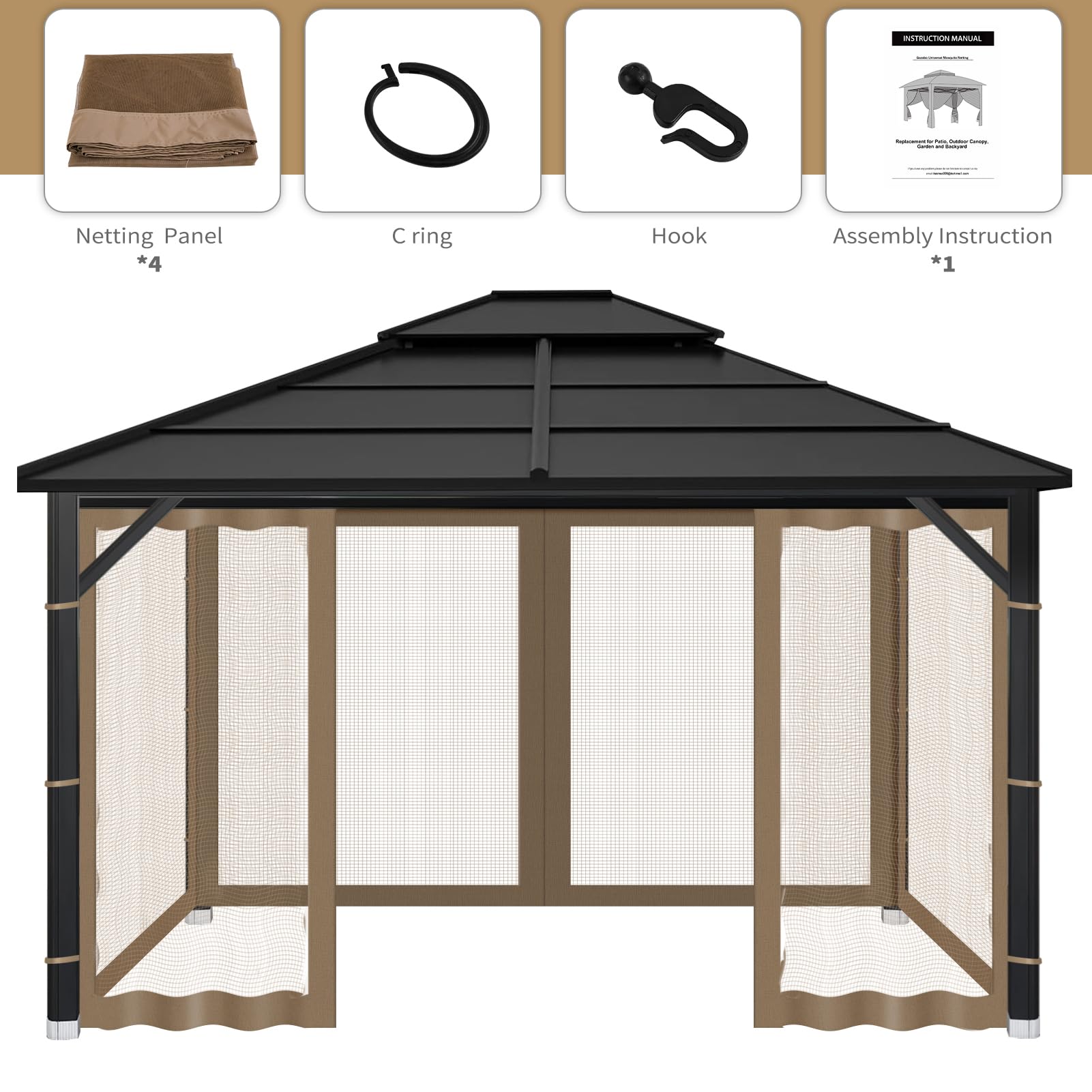 Iheqard netting next to a person for size scale, illustrating full 10x10 coverage